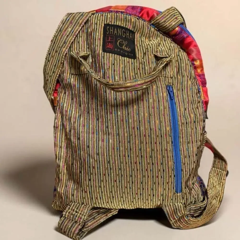 Shanghai Chic Designs Asian Floral Brocade Convertible Backpack/Crossbody Bag